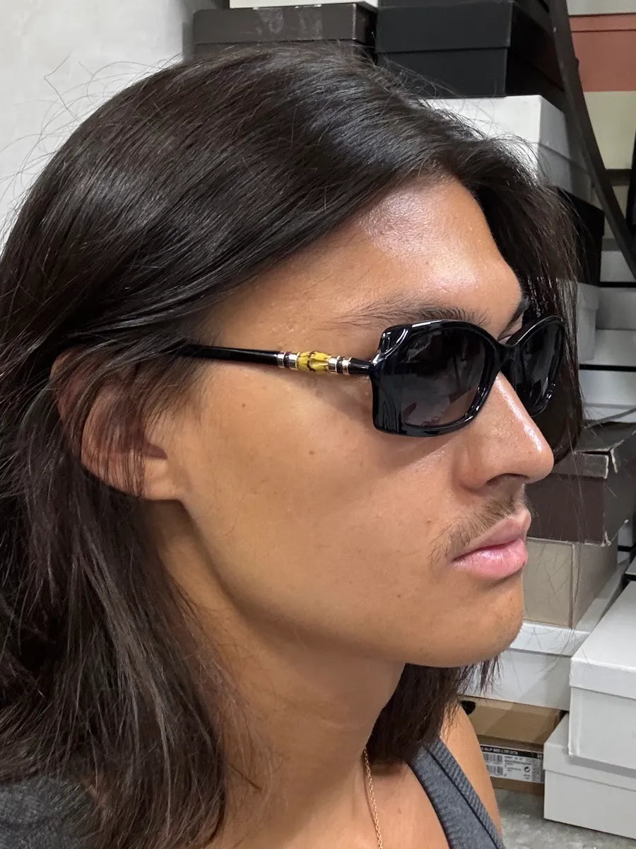 2000s Gucci Bamboo Black Sunglasses HHZBOyl 1
