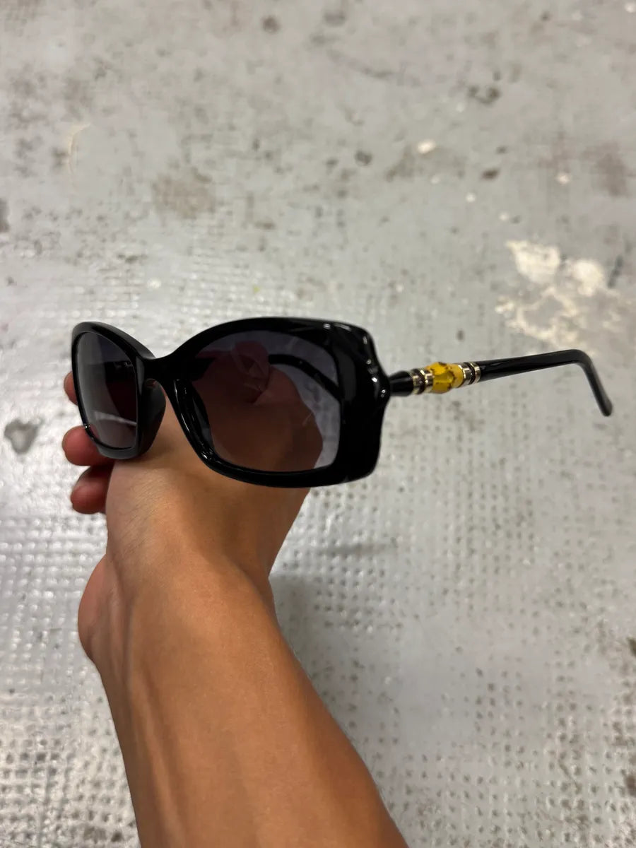 2000s Gucci Bamboo Black Sunglasses HHZBOyl 7