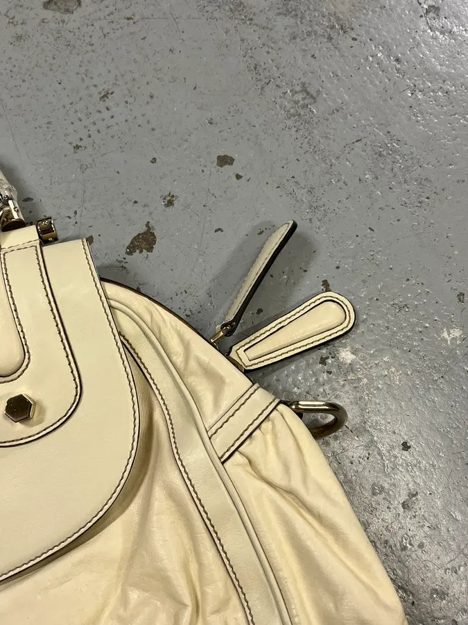 2000s Gucci Bamboo Creamy White Leather Handle Bag zruOydm 6