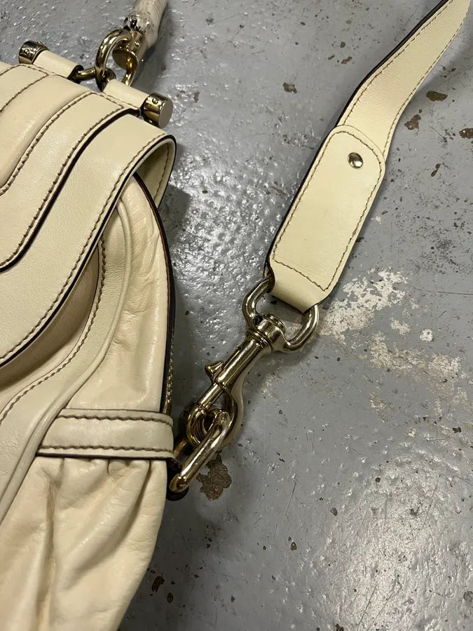 2000s Gucci Bamboo Creamy White Leather Handle Bag zruOydm 7