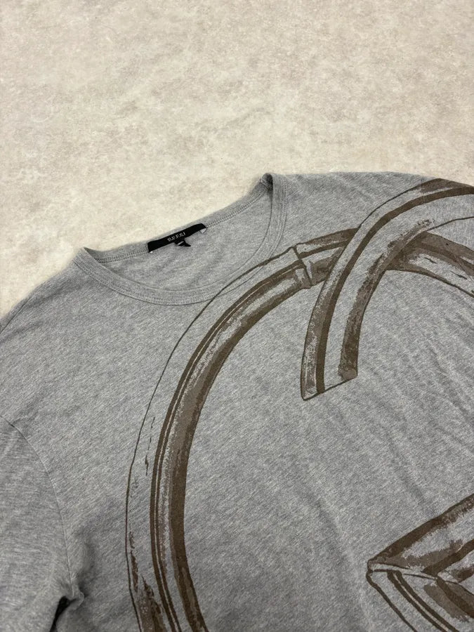 2000s Gucci Bamboo Monogram Grey T-Shirt mzBOKot 4