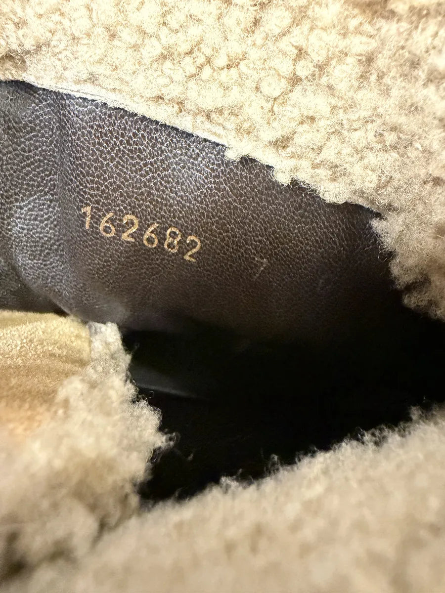 2000s Gucci Beige & Brown Shearling Boots aJXDHbs 7