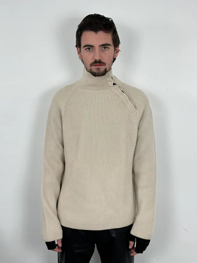 2000s Gucci Beige Buttoned Wool Sweater KMTfrhx 1