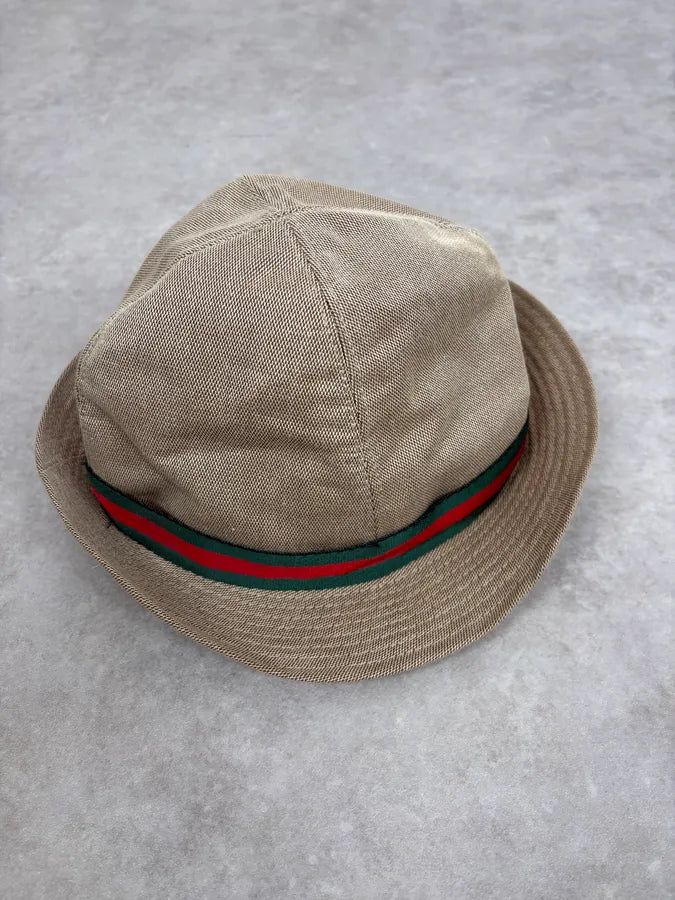 2000s Gucci Beige Canvas Hat niunscE 3