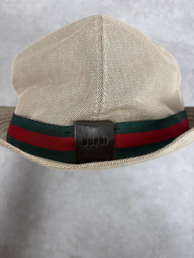 2000s Gucci Beige Canvas Hat niunscE 4