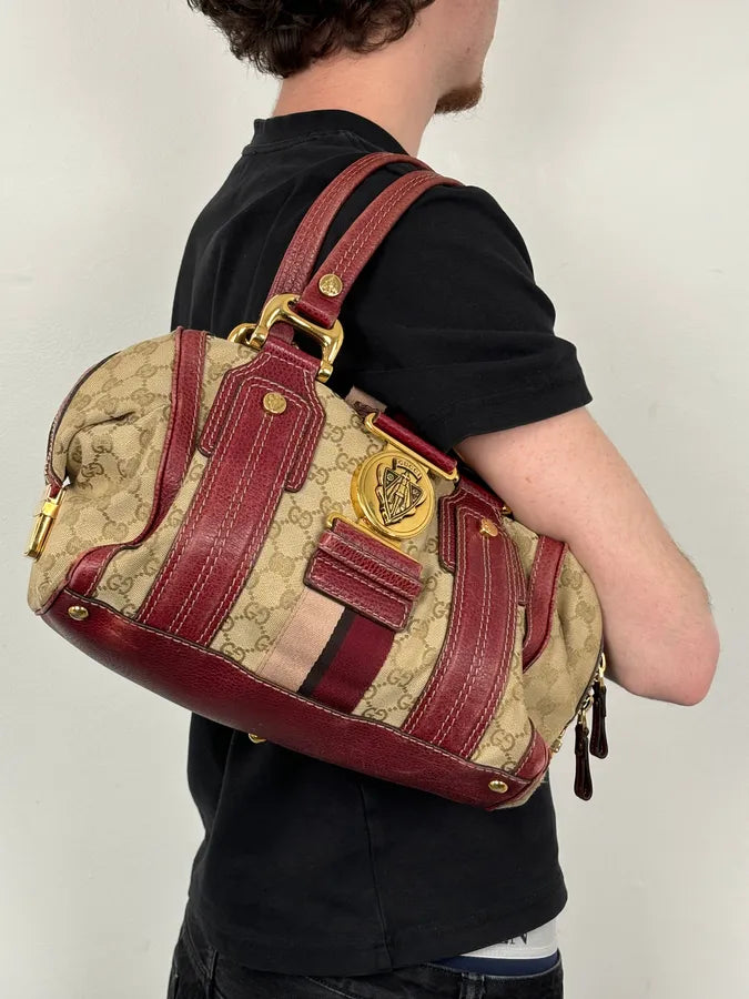 SS2009 Gucci Red & Beige Monogram Heritage Bag by Frida Giannini dfXuihY 1