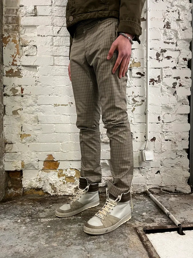 2000s Gucci Beige Classy Checkered Tailored Pants wsYLdxR 2