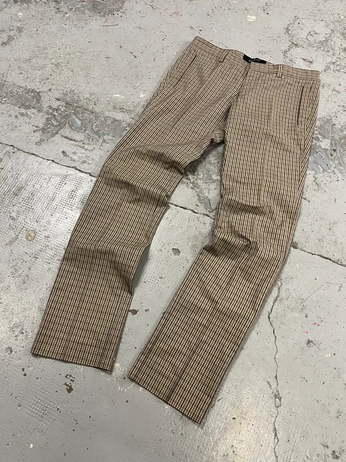 2000s Gucci Beige Classy Checkered Tailored Pants wsYLdxR 4