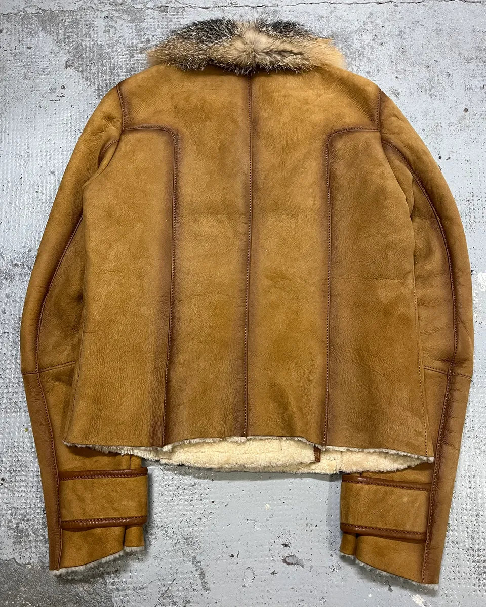 2000s Gucci Beige Fur Collar Double-Breasted Jacket by Frida Giannini gQSvwvG 6