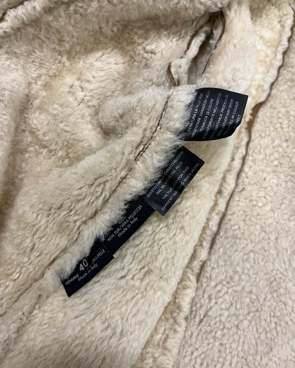 2000s Gucci Beige Fur Collar Double-Breasted Jacket by Frida Giannini gQSvwvG 9