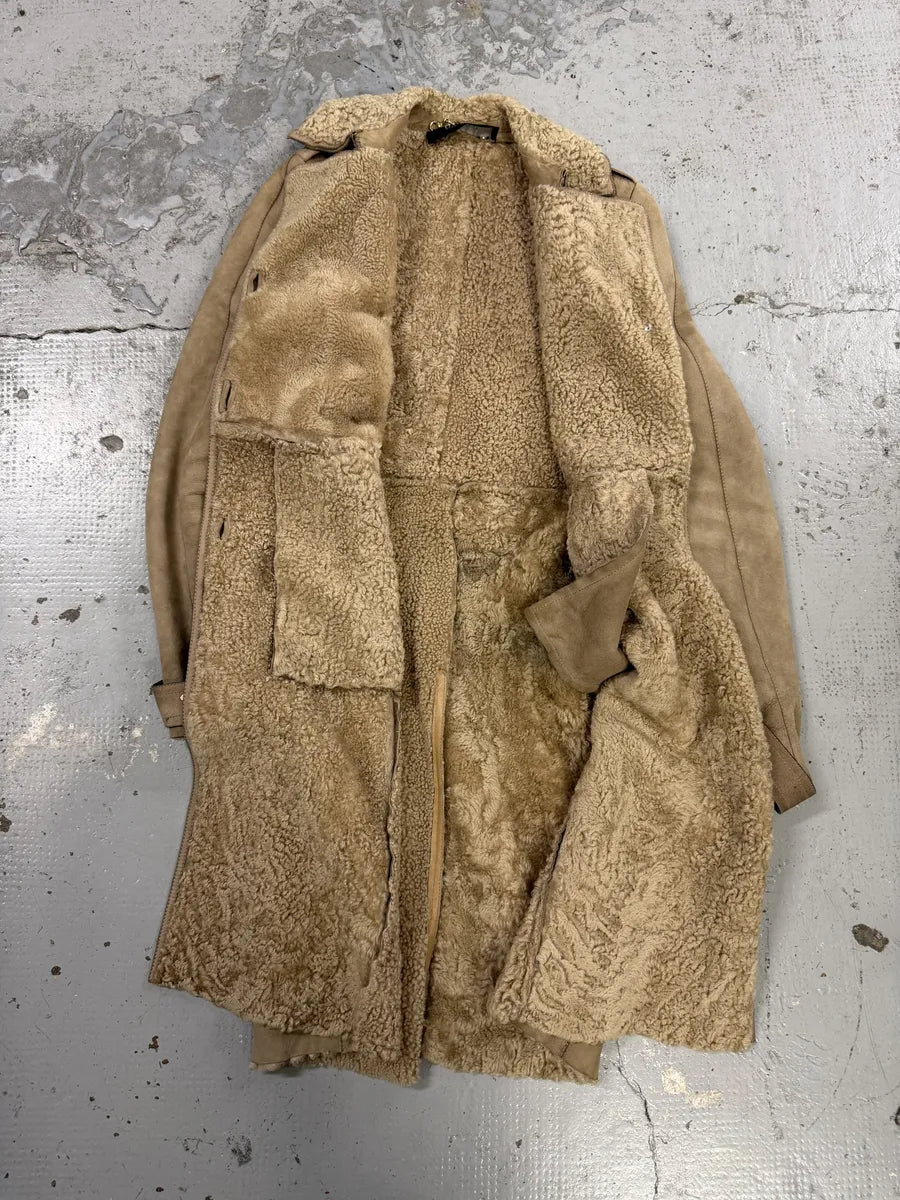 2000s Gucci Beige Premium Shearling Long Belted Coat IvAJOuu 4
