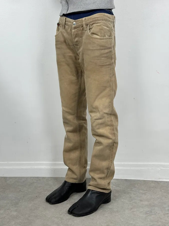 2000s Gucci Beige Relaxed Slim Pants NqlKwDV 2