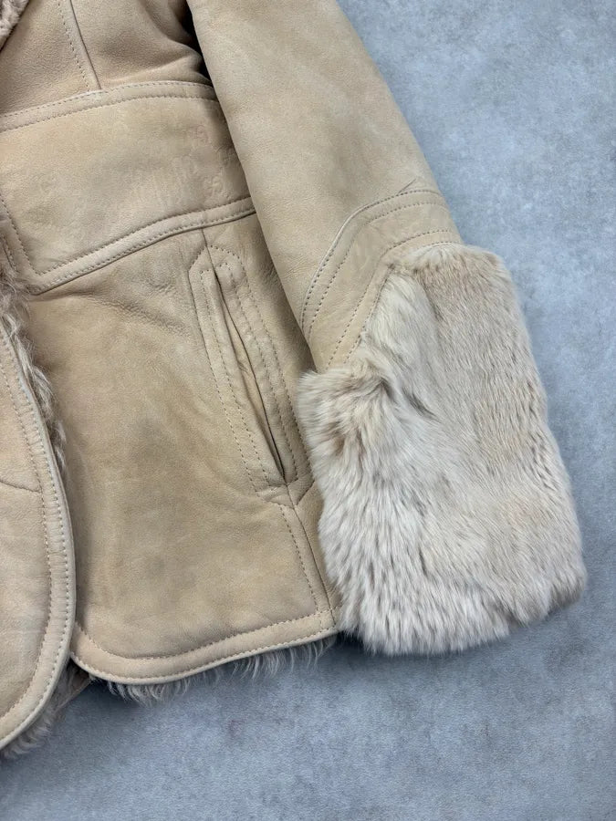 AW1997 Gucci Beige Shearling Fur Leather Jacket by Tom Ford ndZvQst 7