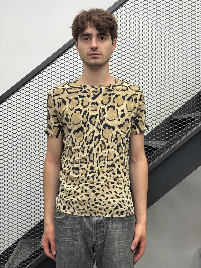 2010s Gucci Beige Silk Leopard Safari T-Shirt by Frida Giannini uRxfwRr 1