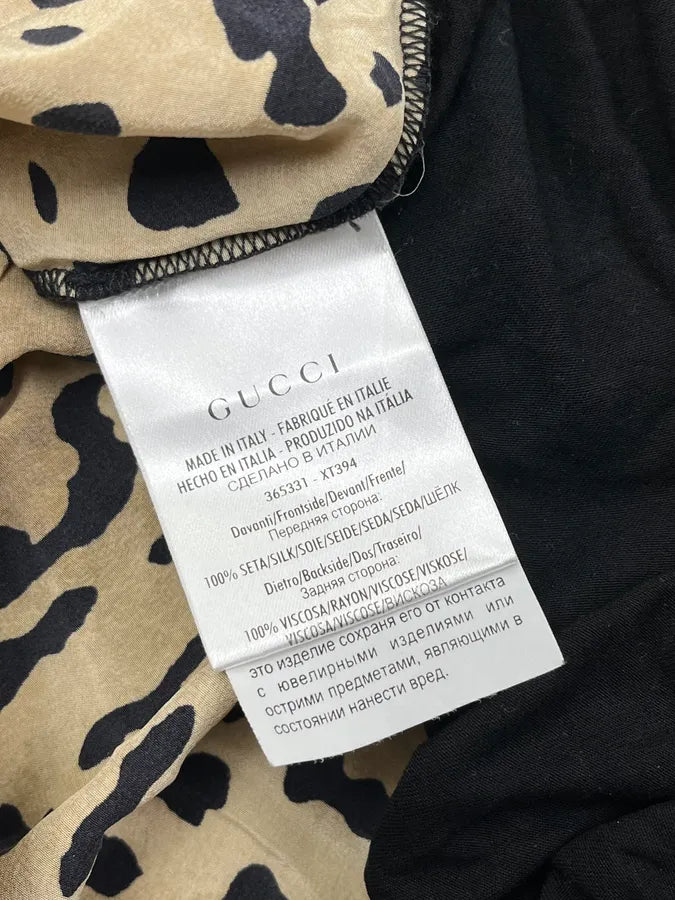 2010s Gucci Beige Silk Leopard Safari T-Shirt by Frida Giannini uRxfwRr 8