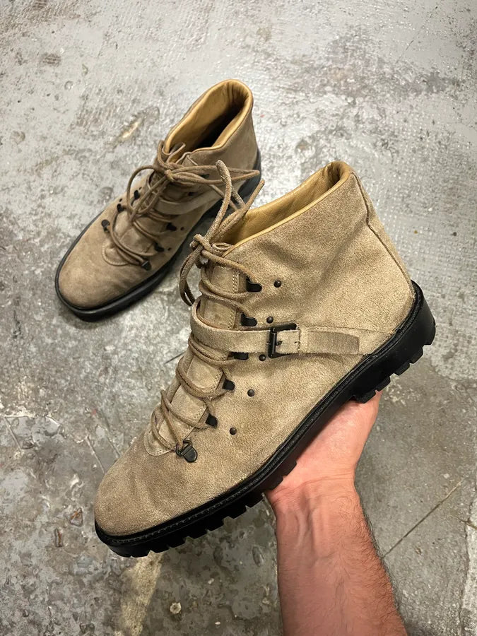 2000s Gucci Beige Suede Hiking Boots GCXElbO 0