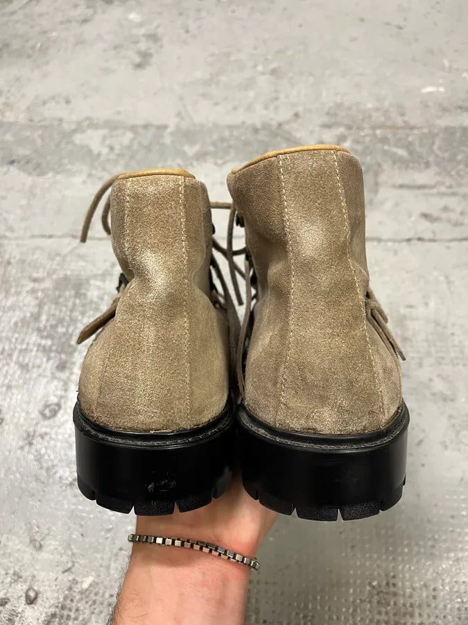 2000s Gucci Beige Suede Hiking Boots GCXElbO 4