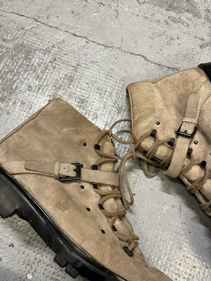 2000s Gucci Beige Suede Hiking Boots GCXElbO 7