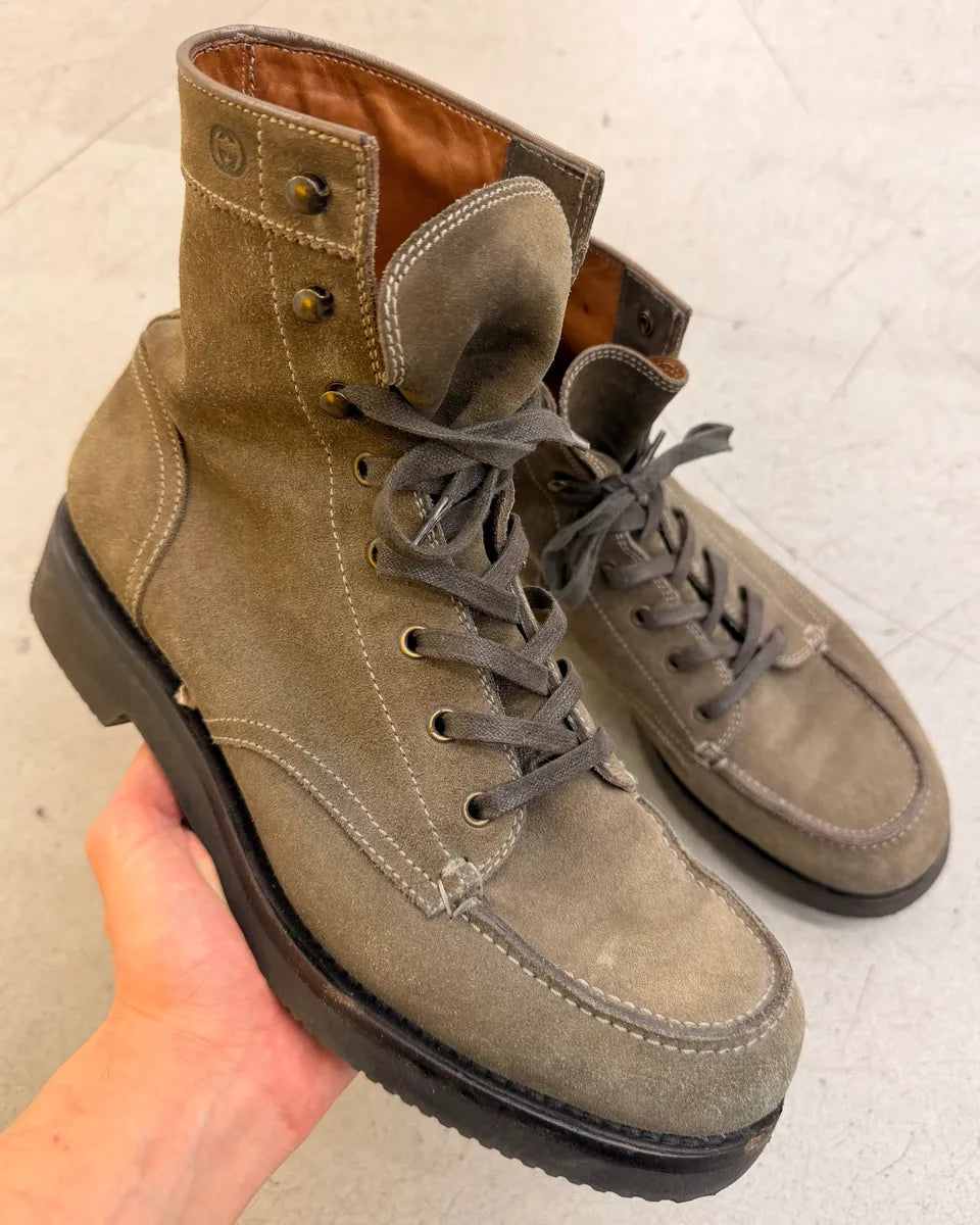 2000s Gucci Beige Suede Lace-Up Boots wHVKKlu 0