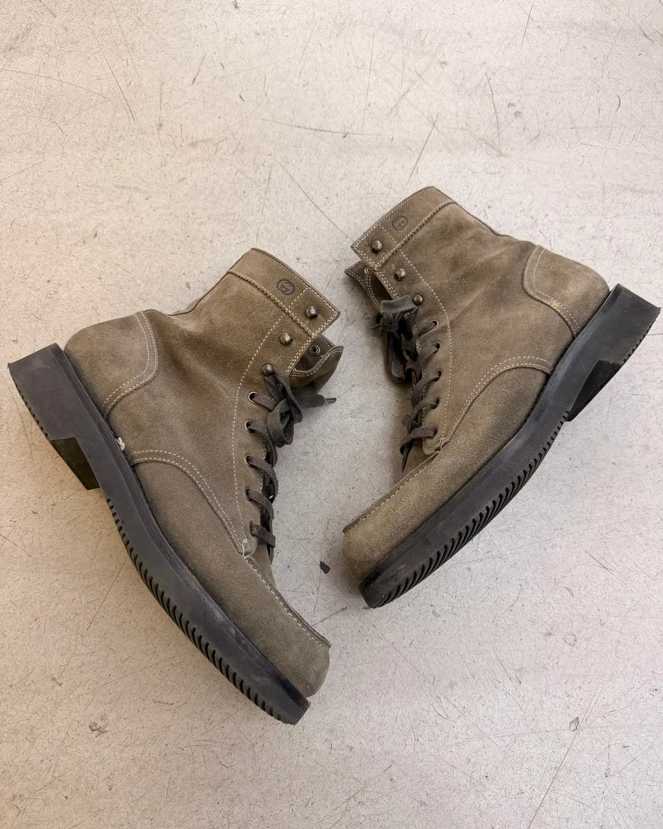 2000s Gucci Beige Suede Lace-Up Boots wHVKKlu 3