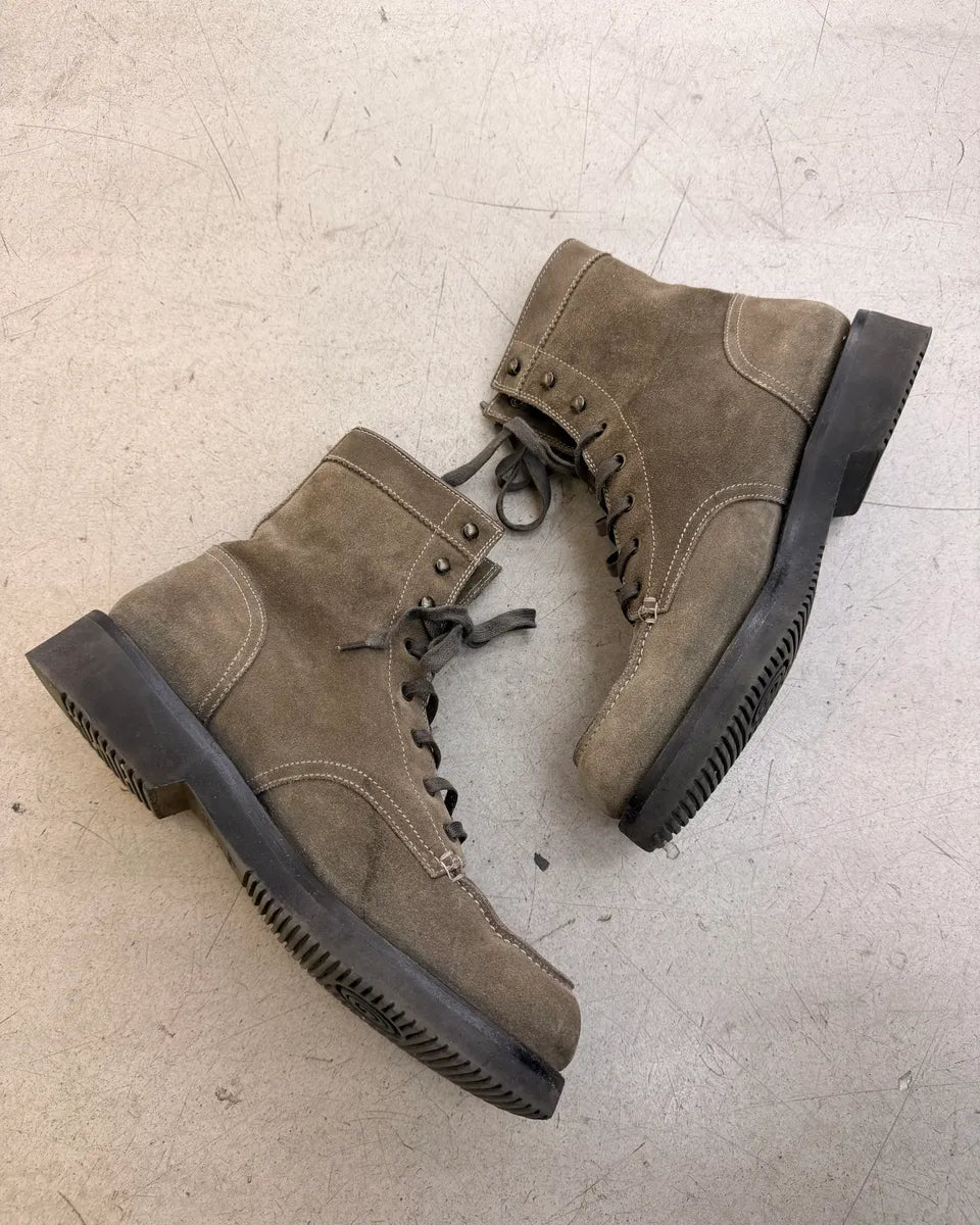 2000s Gucci Beige Suede Lace-Up Boots wHVKKlu 4