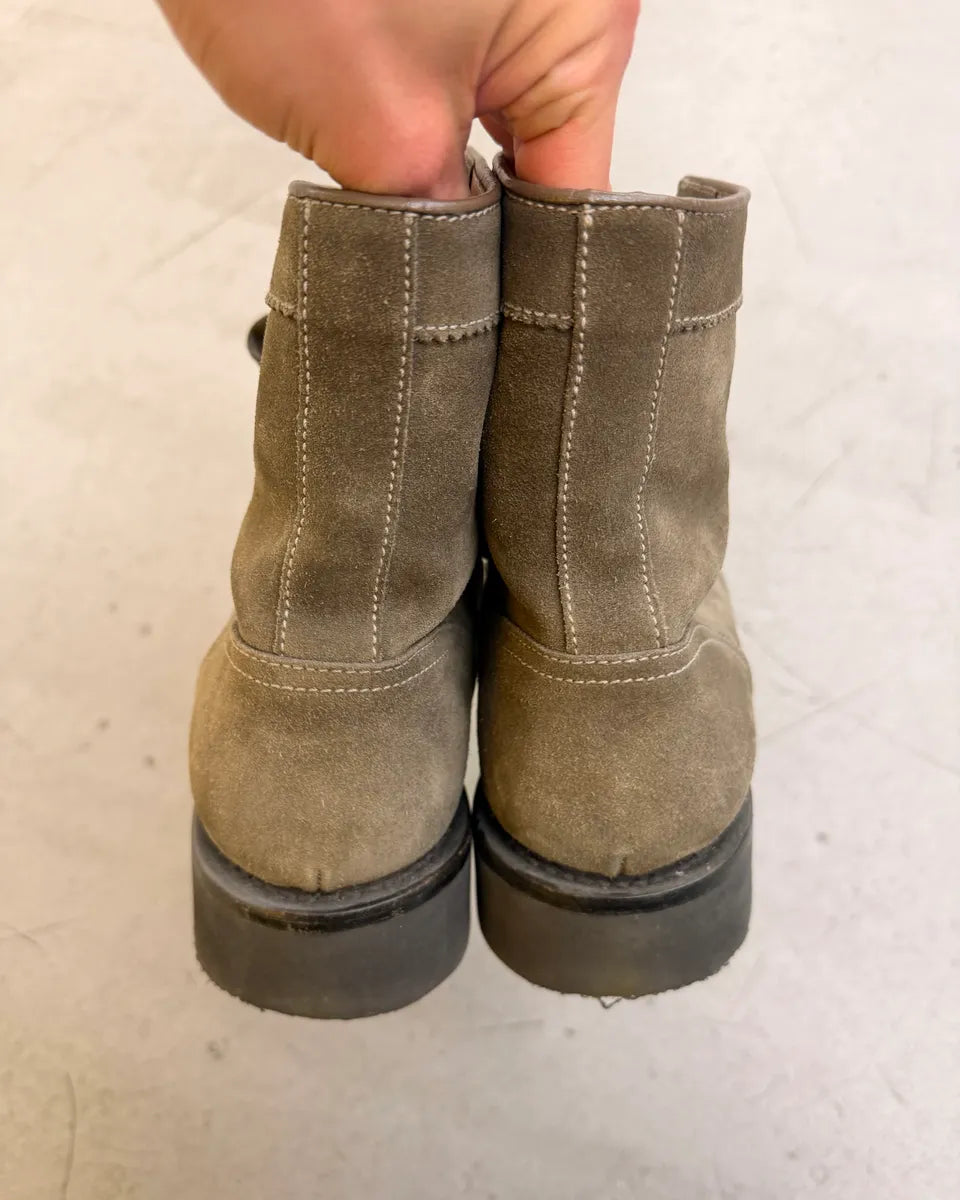 2000s Gucci Beige Suede Lace-Up Boots wHVKKlu 5