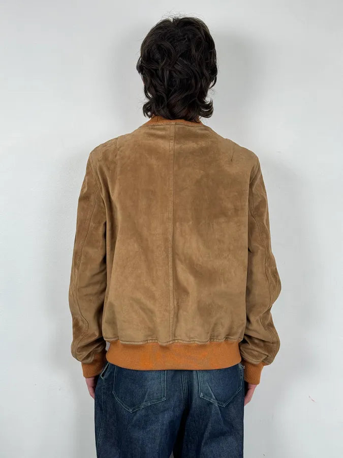 2000s Gucci Brown Suede Leather Bomber Jacket HcsNVux 2