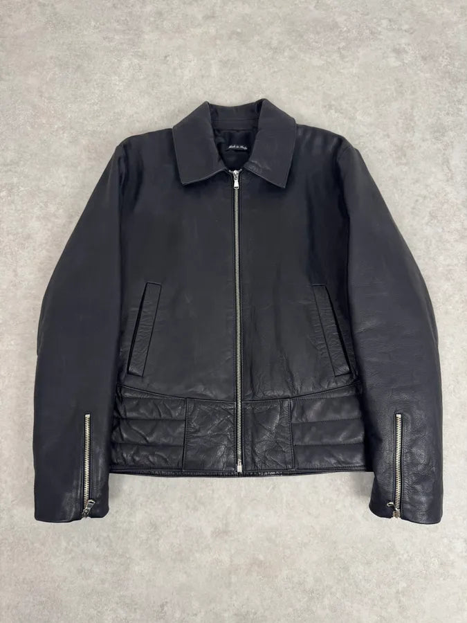 2000s Gucci Biker Black Leather Jacket atjqsvk 0