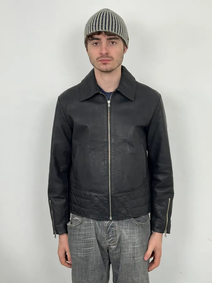 2000s Gucci Biker Black Leather Jacket atjqsvk 1