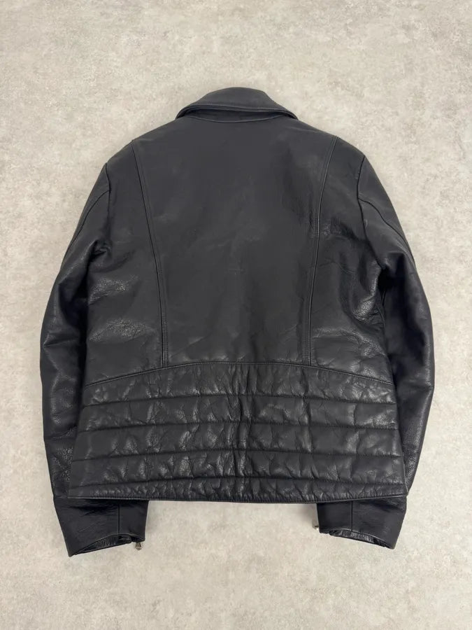 2000s Gucci Biker Black Leather Jacket atjqsvk 2