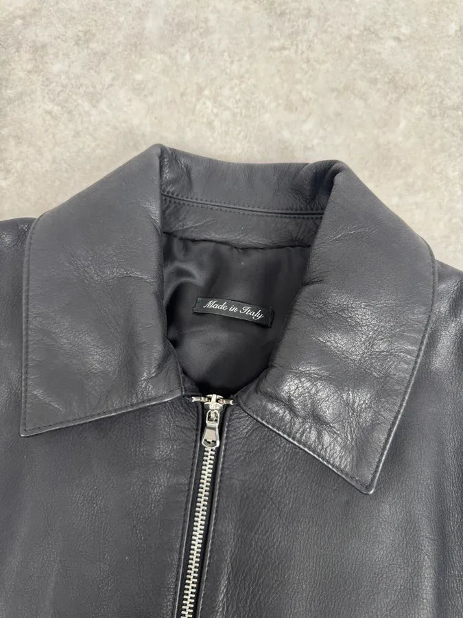 2000s Gucci Biker Black Leather Jacket atjqsvk 4