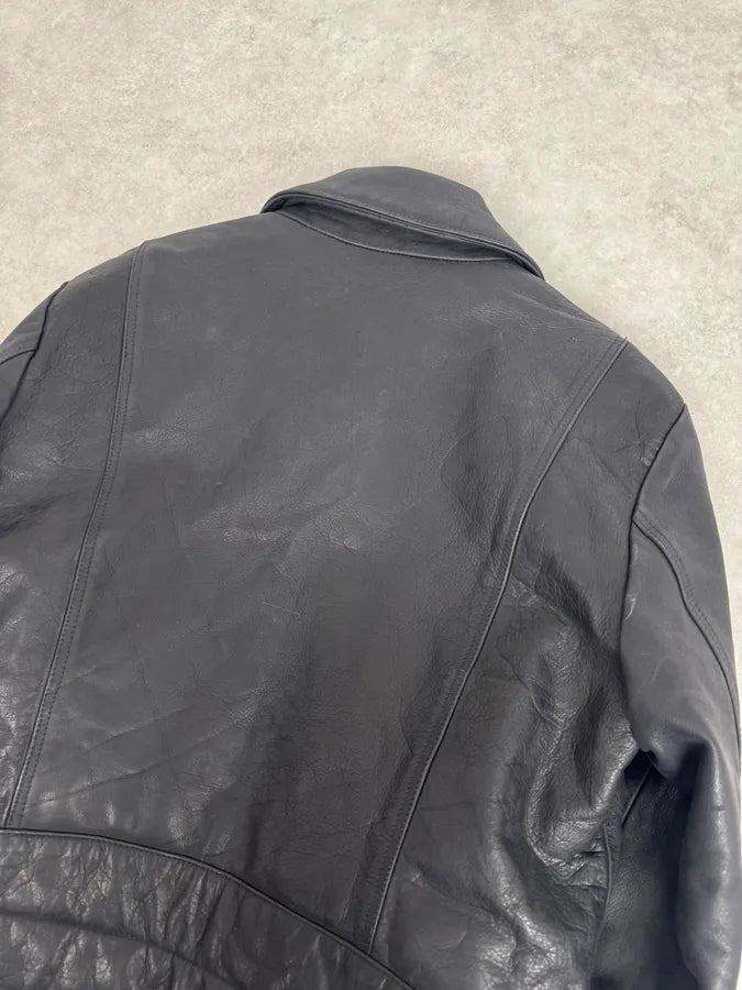 2000s Gucci Biker Black Leather Jacket atjqsvk 5