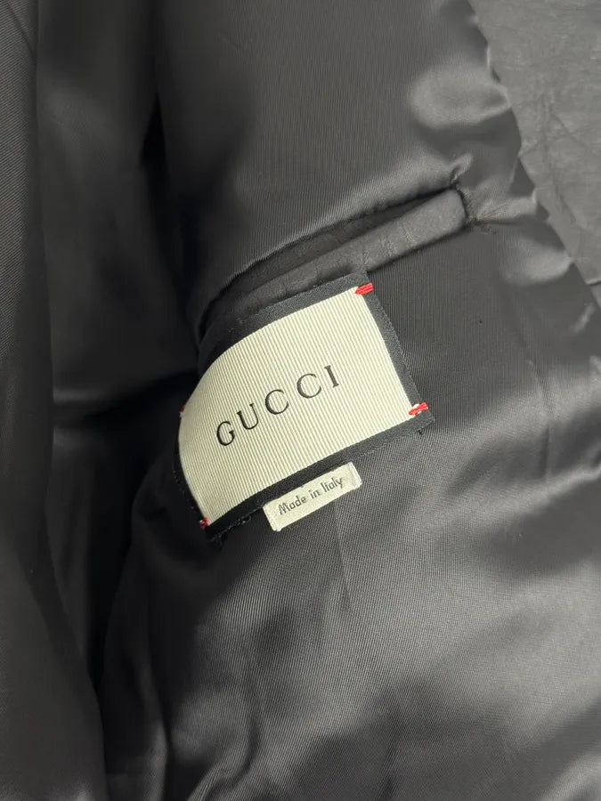 2000s Gucci Biker Black Leather Jacket atjqsvk 8