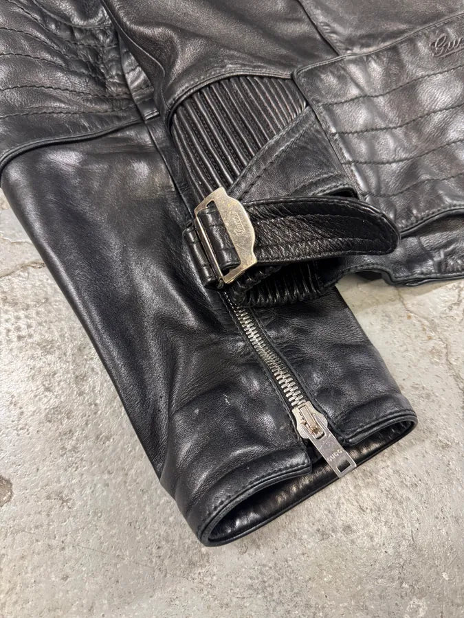 2000s Gucci Biker Black Leather Jacket (M/L) 7
