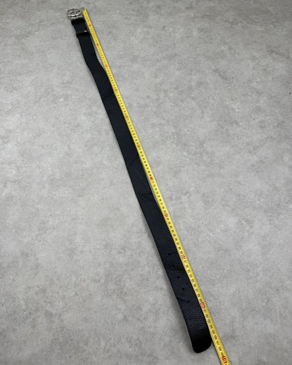 2000s Gucci Black & Brown Reversible Interlocking Leather Belt pyXDgyx 8