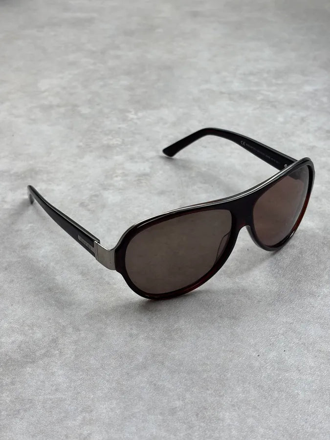 2000s Gucci Black Acetate Aviator Sunglasses ngxGkaU 6