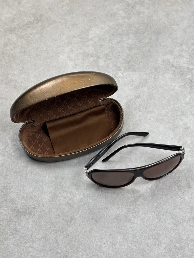 2000s Gucci Black Acetate Aviator Sunglasses ngxGkaU 3