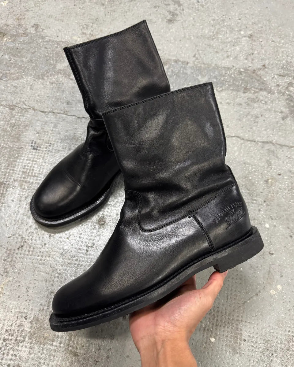 2000s Gucci Black Ankle Biker Leather Boots (42eu/us8.5) KyYvkAd 0