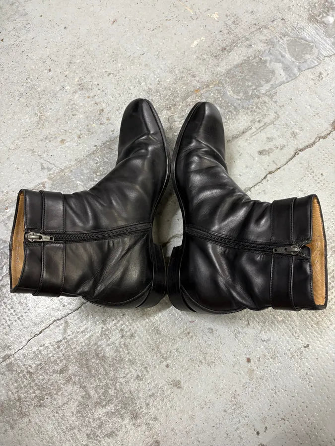 2000s Gucci Black Ankle Leather Boots skpblyJ 3