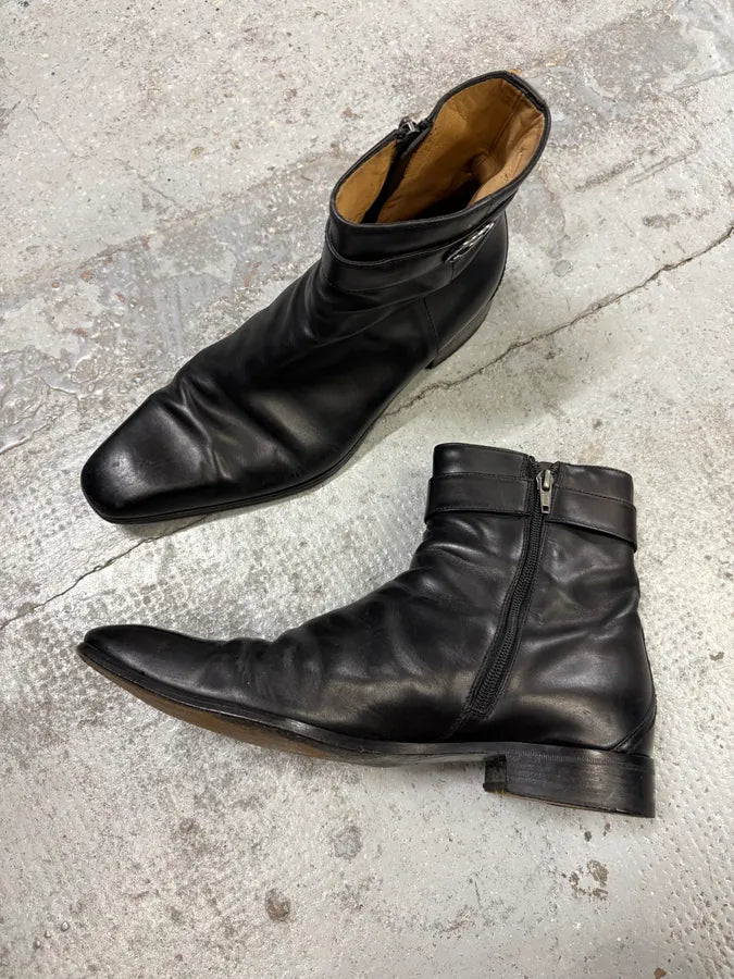 2000s Gucci Black Ankle Leather Boots skpblyJ 5