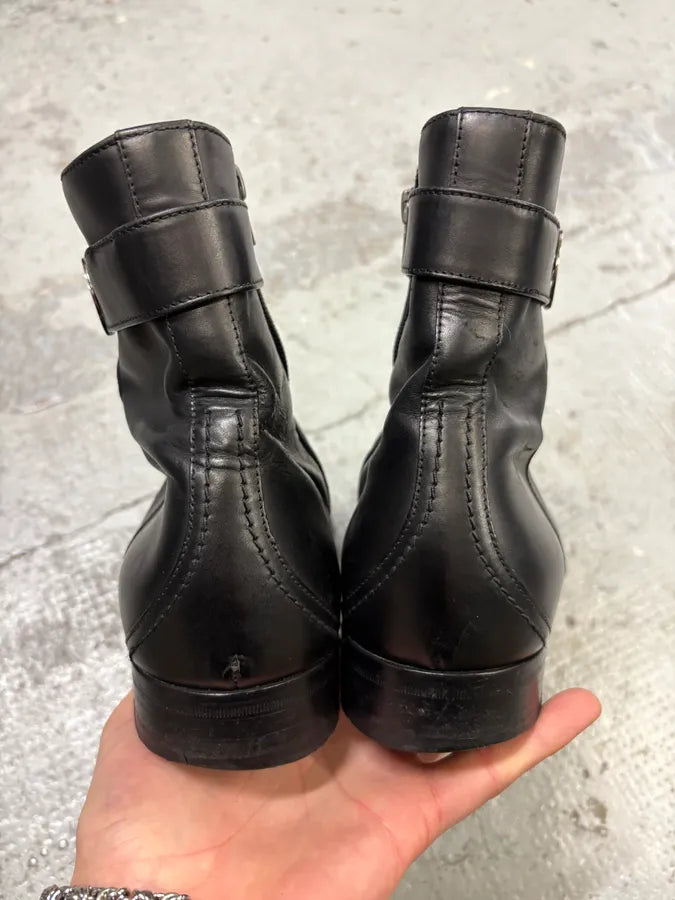 2000s Gucci Black Ankle Leather Boots skpblyJ 7