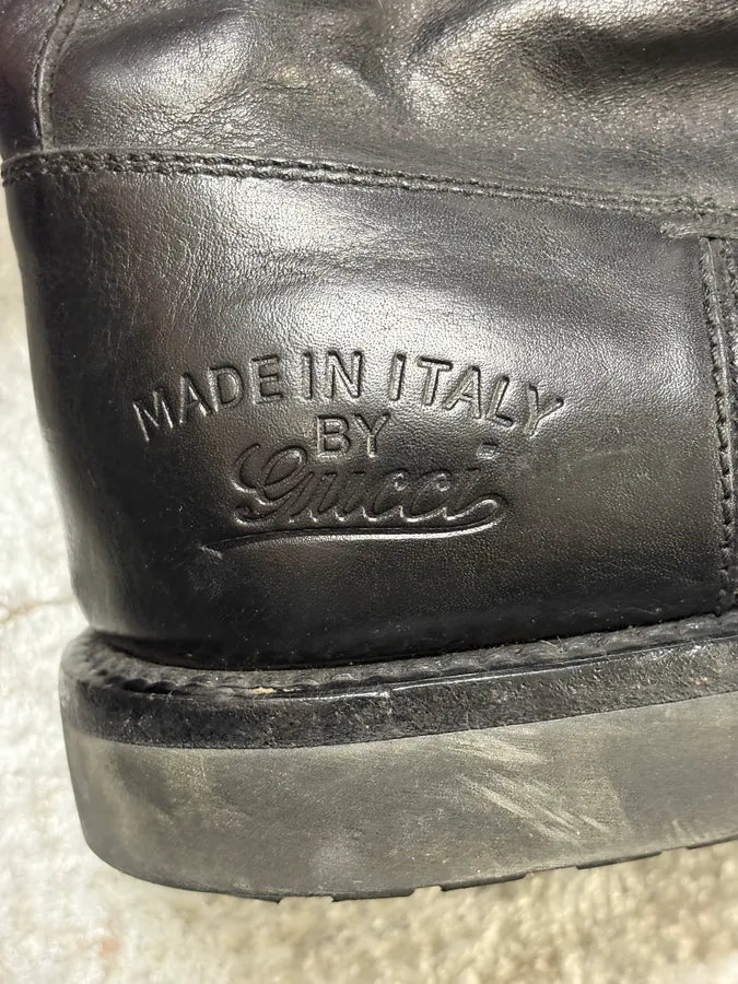2000s Gucci Black Ankle Leather Boots GPNRcxu 7