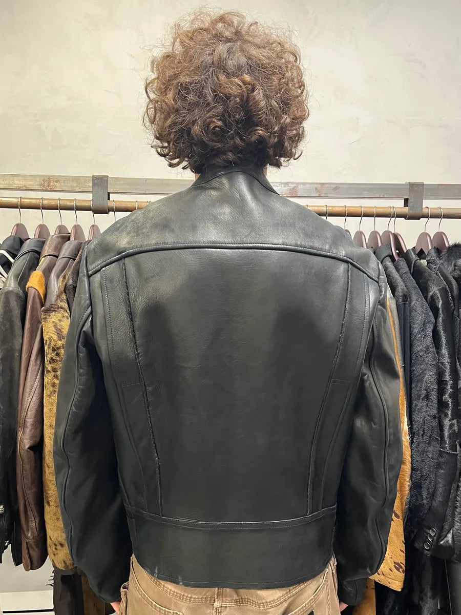 2000s Gucci Black Asymmetrical Leather Biker Jacket AKjDArN 2