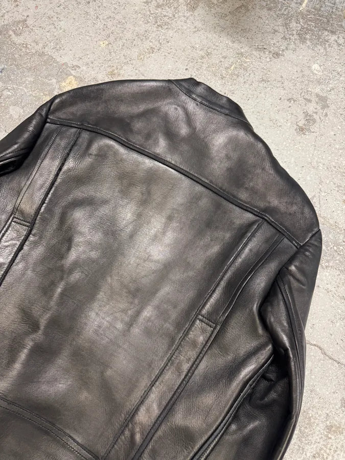 2000s Gucci Black Asymmetrical Leather Biker Jacket AKjDArN 6