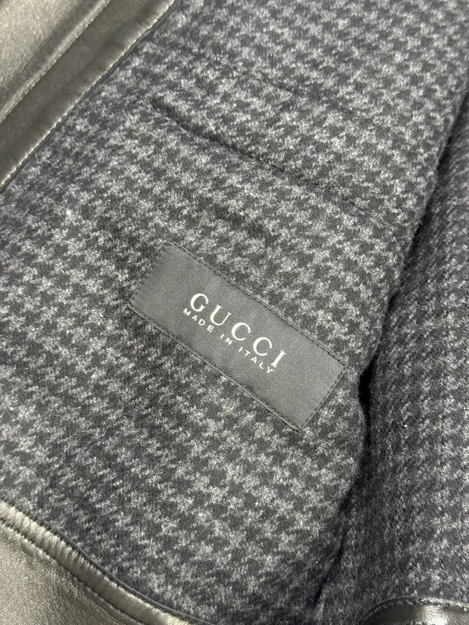 2000s Gucci Black Asymmetrical Leather Biker Jacket AKjDArN 9