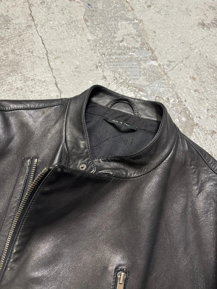 2000s Gucci Black Asymmetrical Leather Jacket by Tom Ford HsSopCx 10