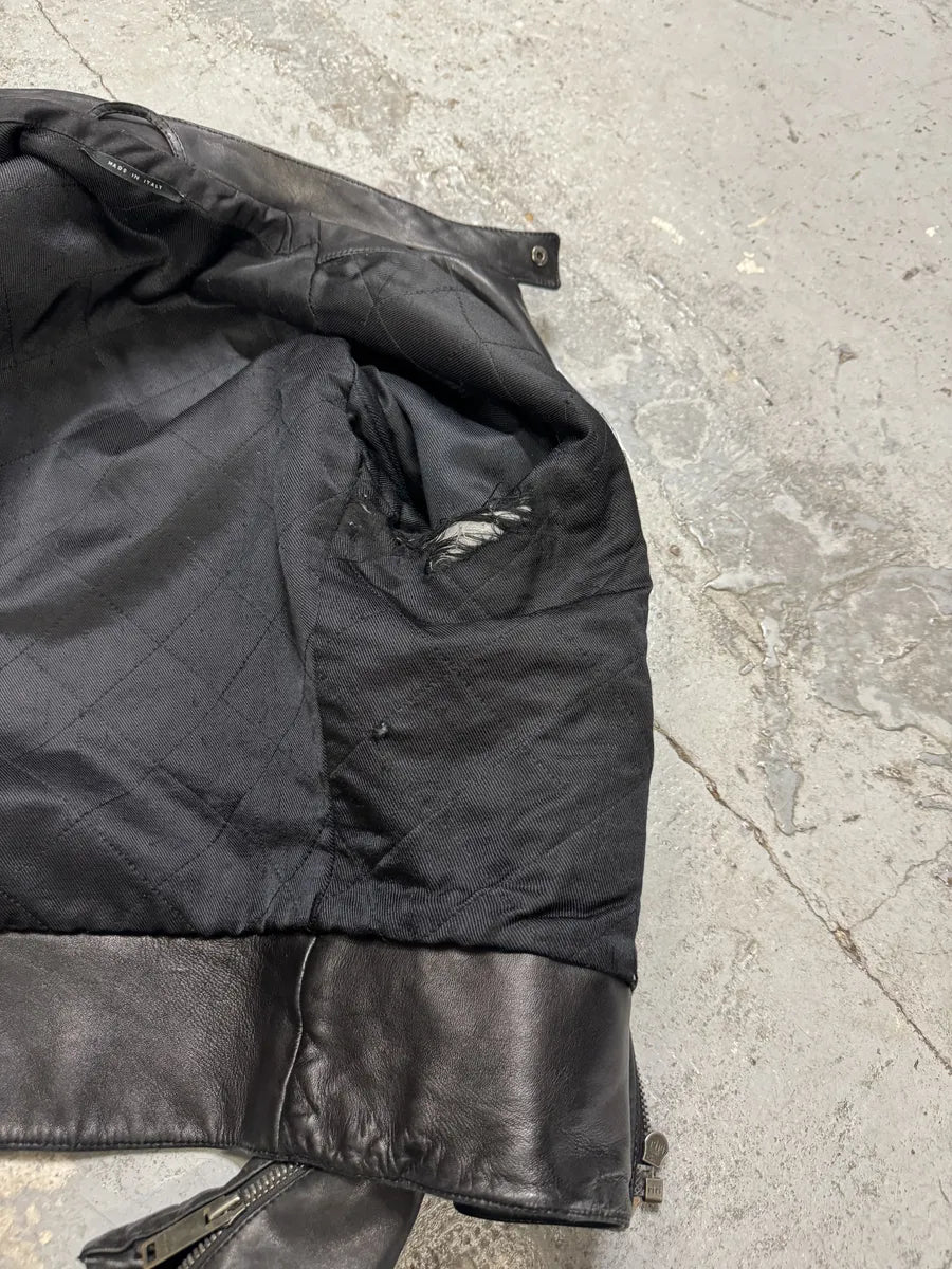 2000s Gucci Black Asymmetrical Leather Jacket by Tom Ford HsSopCx 6