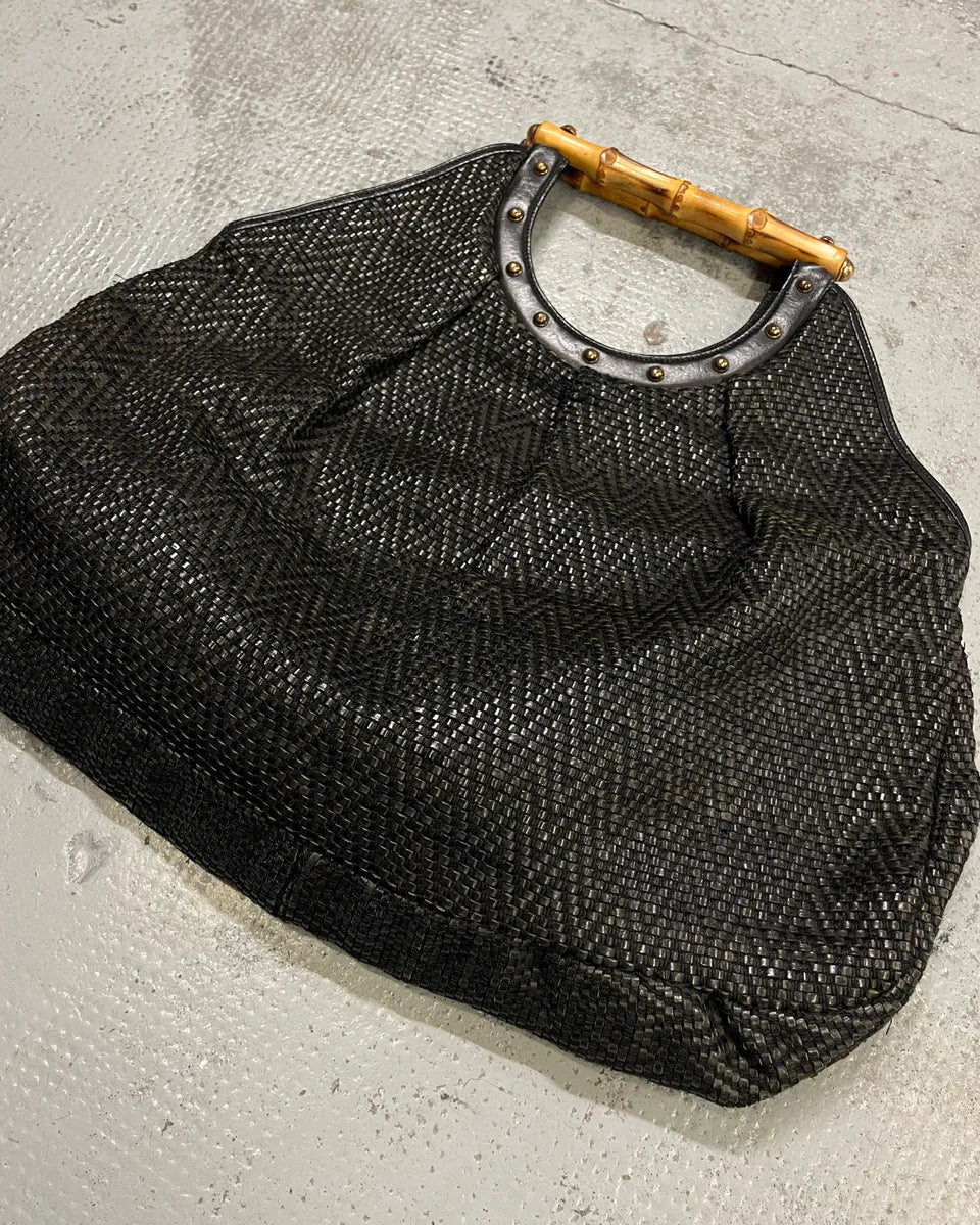 2000s Gucci Black Bamboo Handle Hobo Bag DwVtrpG 3