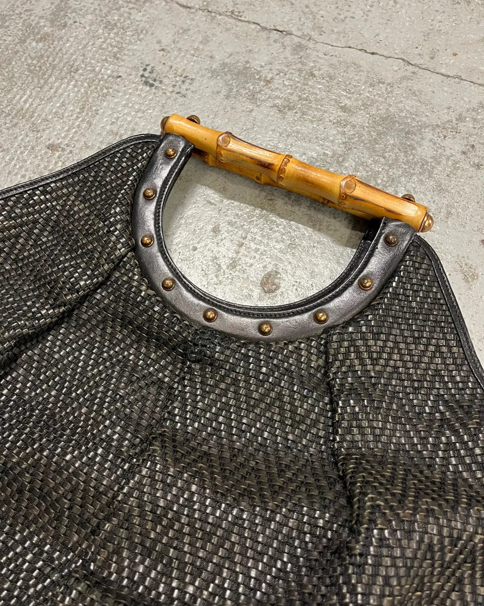 2000s Gucci Black Bamboo Handle Hobo Bag DwVtrpG 4
