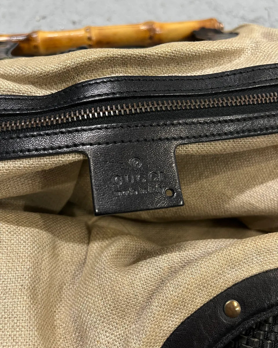 2000s Gucci Black Bamboo Handle Hobo Bag DwVtrpG 9